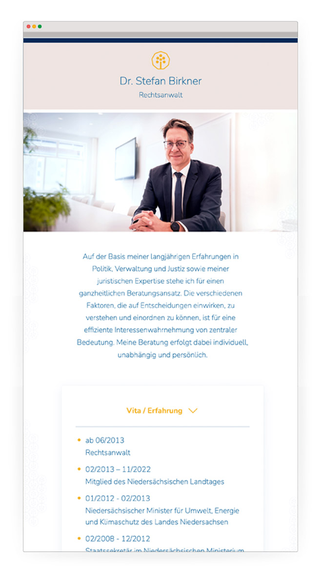 Website f&uuml;r Desktop und mobile Endger&auml;te erstellt